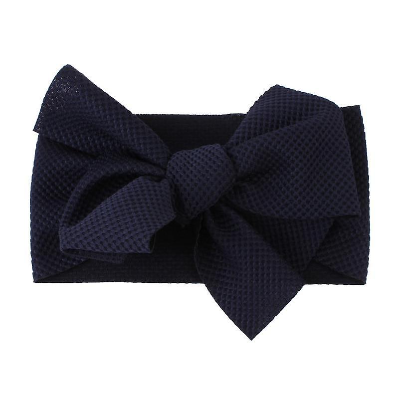 Slowmoose Elastic Bow Knot Design, Headband For Baby- Hair Accessories Navy Blue