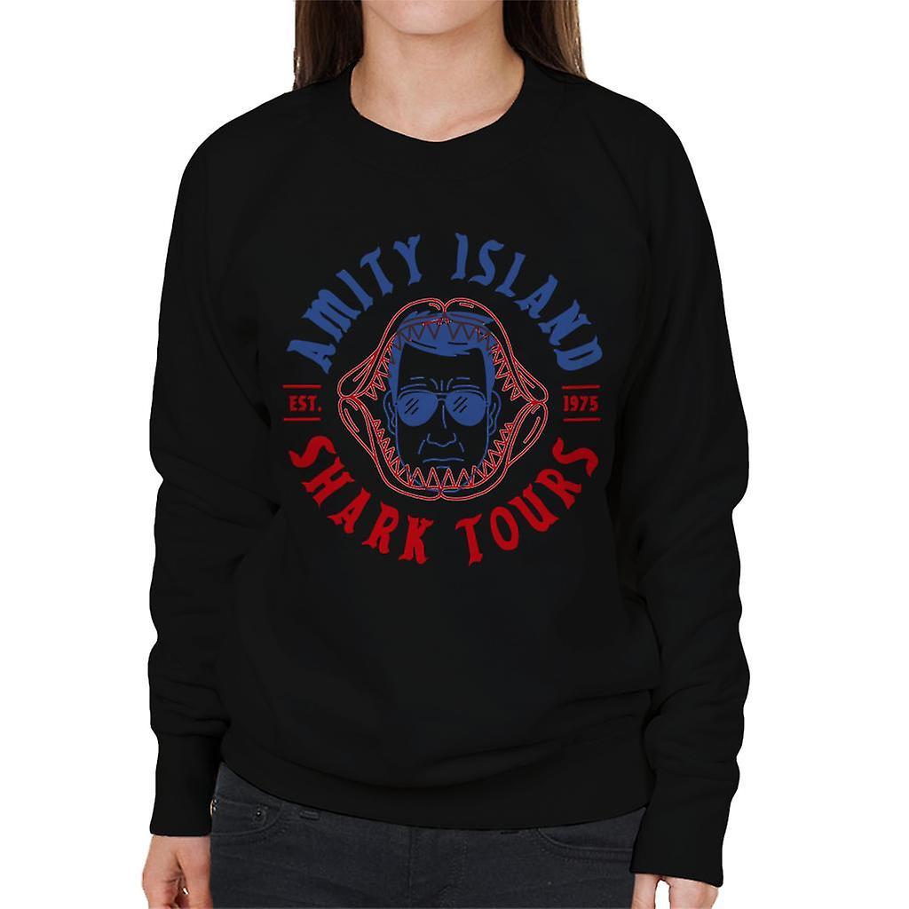 Jaws Amity Island Shark Tours Est 1975 Women's Sweatshirt Black Large