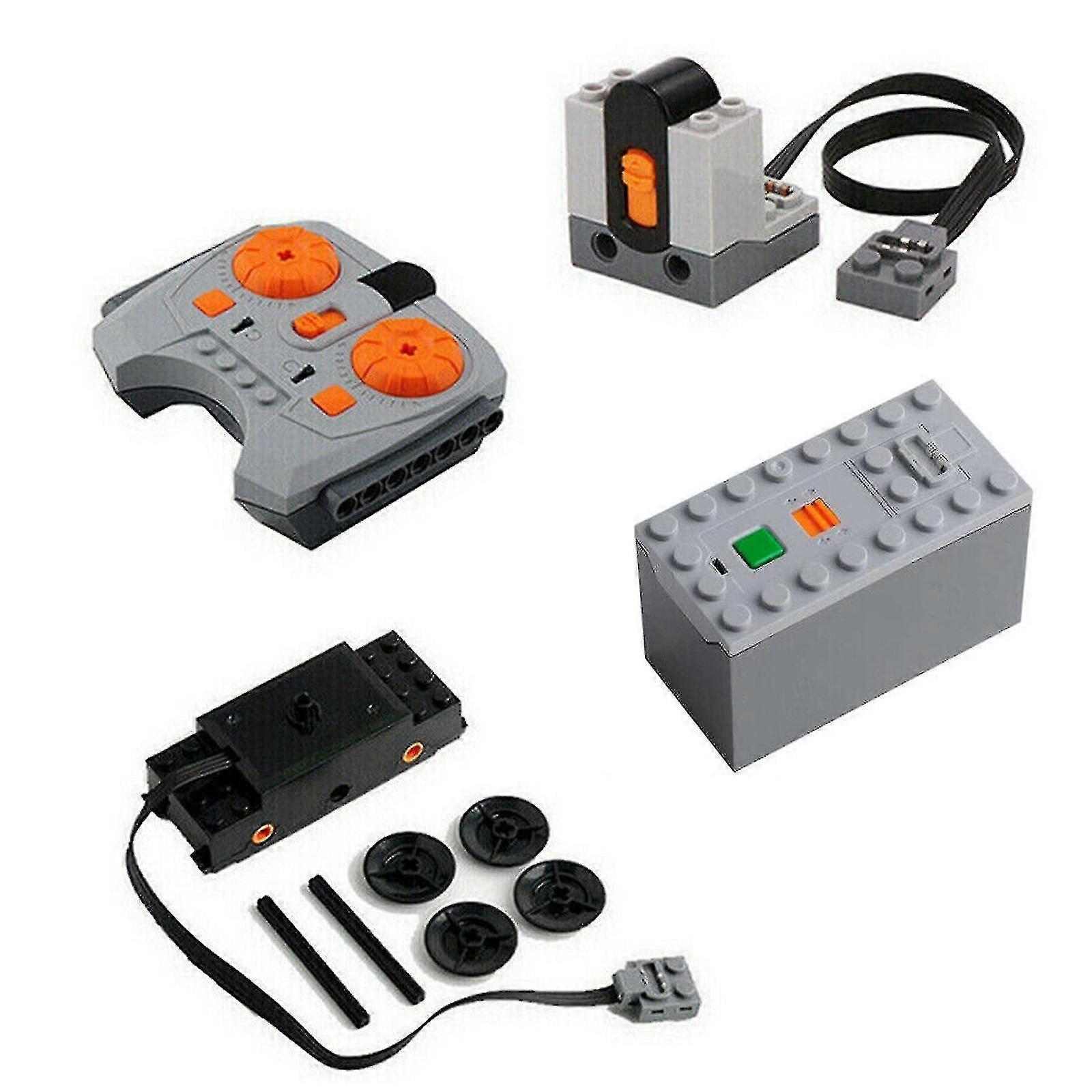 Skwtlv 4pcs Technic Power Functions Battery Box Train Motor Receiver Remote Bundle Lot