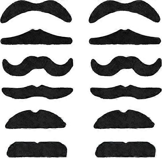 Tinor 12 Self Adhesive Assorted Fake Beard Set Fancy Dress