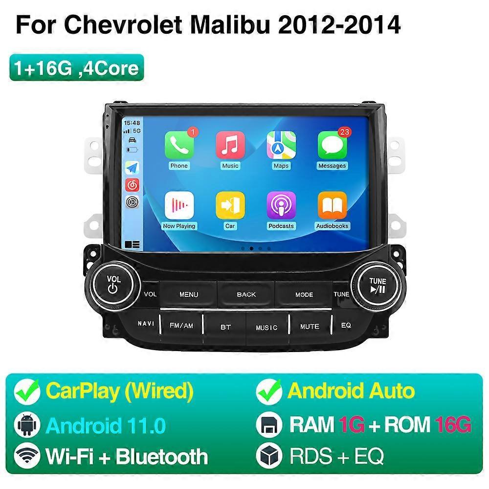 Redkid Car Radio For Chevrolet Malibu IX 2012-2014 Wireless Carplay Android Auto 4G WIFI GPS Navigation DSP RDS Android11 Stereo Player 1G 16G