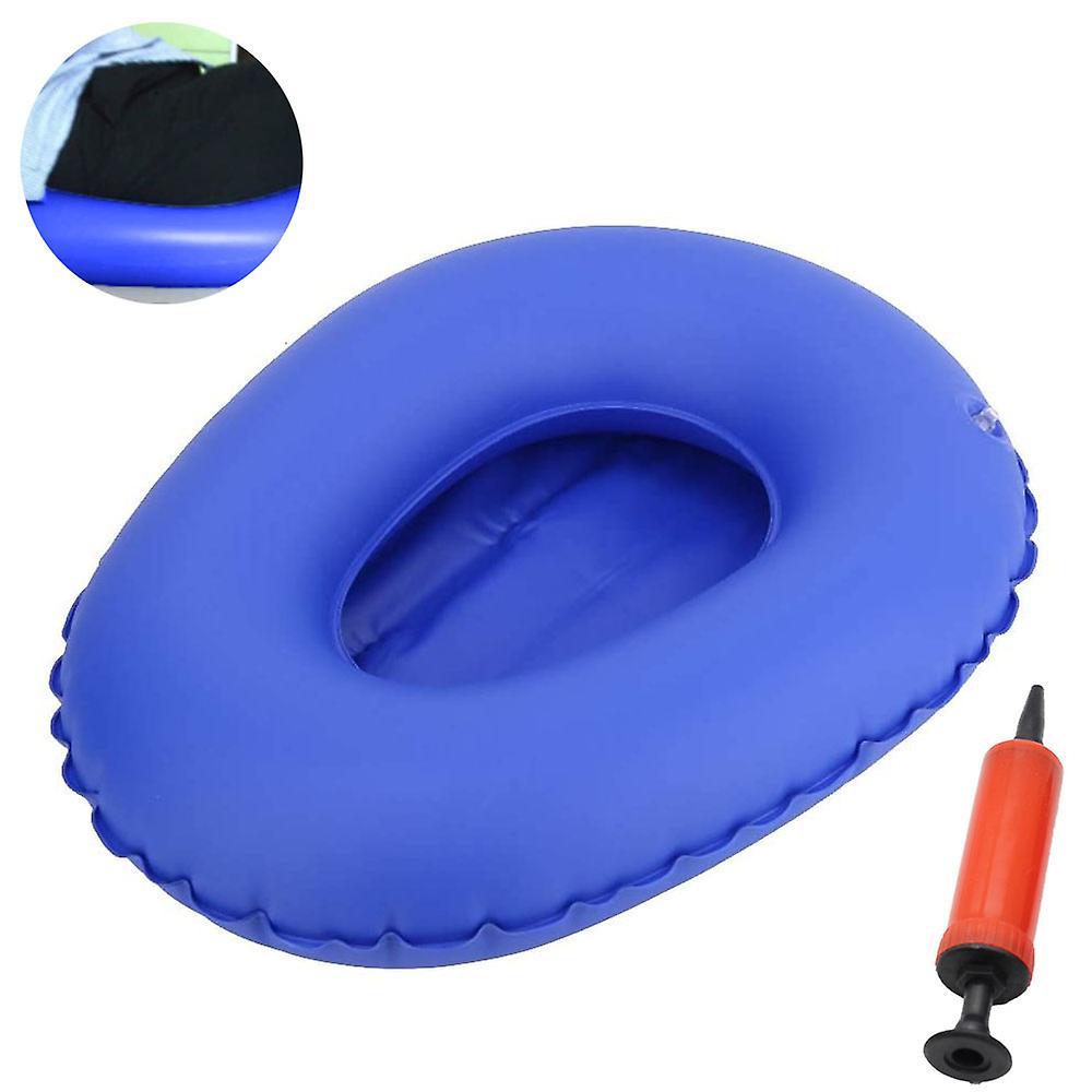 Bosheng Washable Portable Air Inflation Blue Bed Pan Bedridden Elderly Inflatable Stool Bedsore Toilet