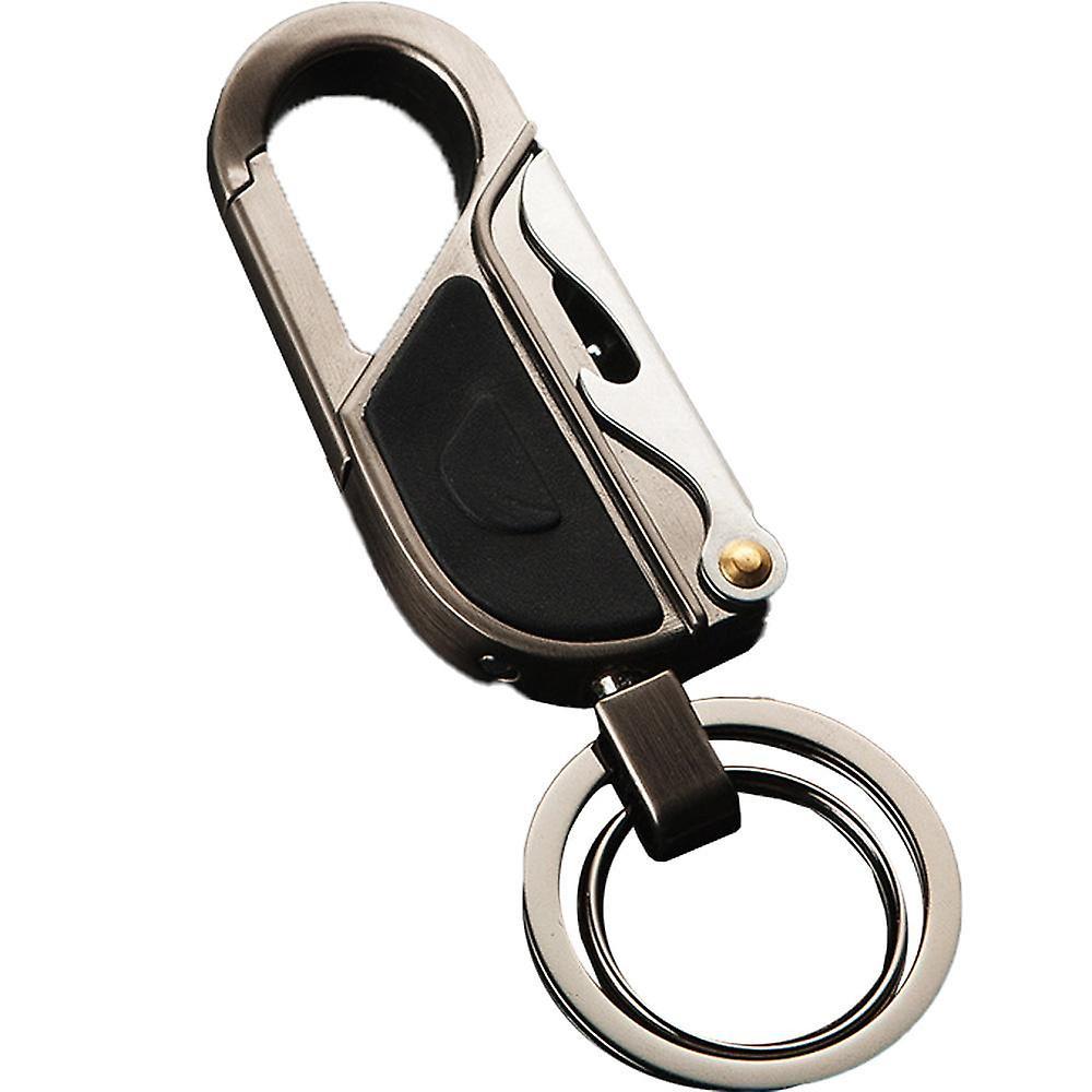 Yeye Black Multifunctional Keychain Simple Wine Bottle Opener Keychain Pendant Creative