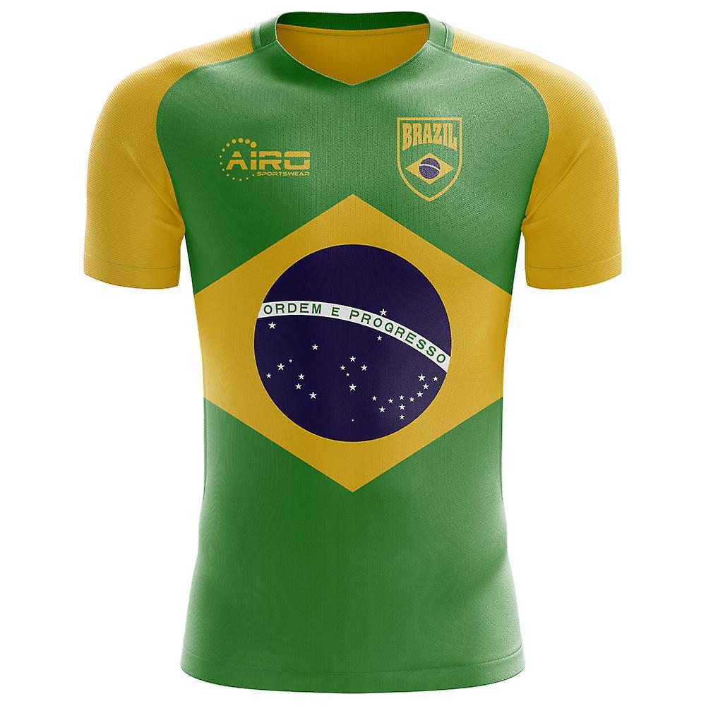 Airo Sportswear 2024-2025 Brazil Flag Concept Football Shirt - Little Boys Green SB 4/5yrs (104-110cm)