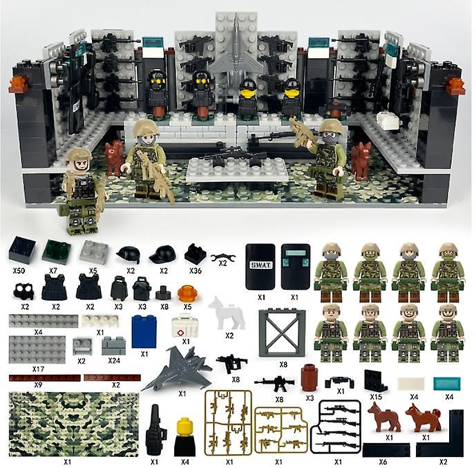 YM Studio New version Compatible with military building block weapon library MOC weapon bag soldier special police boy and child assembly toys