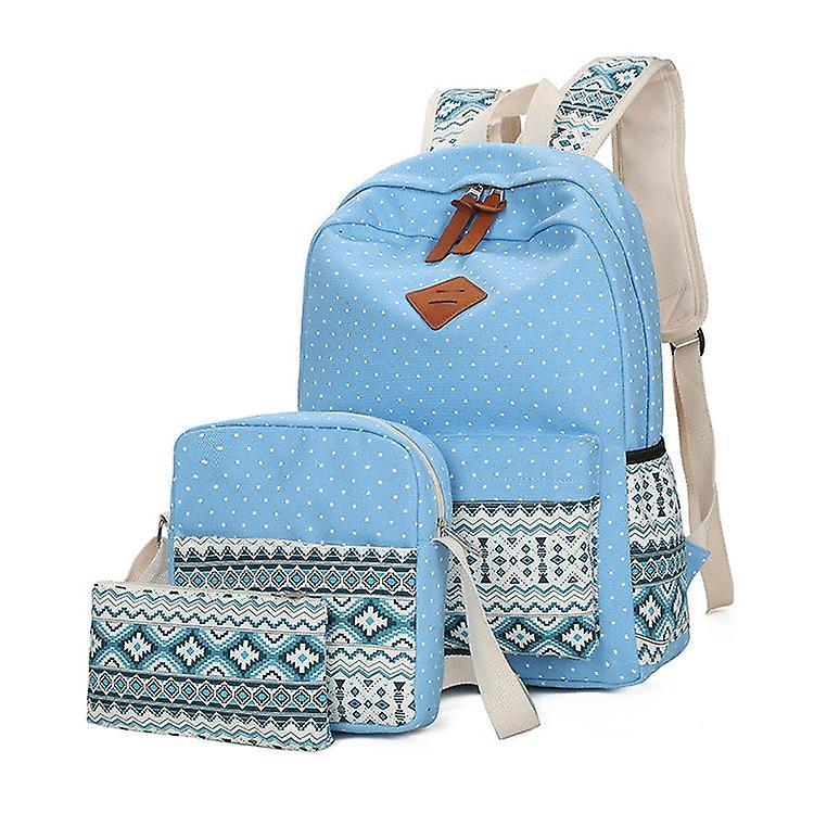 The Brands Market 3 Pieces/ set national wind women fashion bags Blue