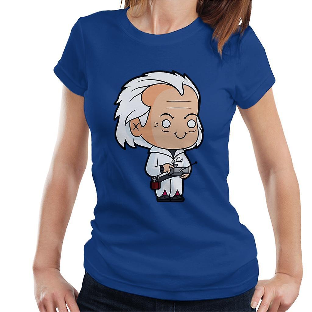 Back to the Future Dr Emmett Brown Kawaii Women's T-Shirt Royal Blue Small