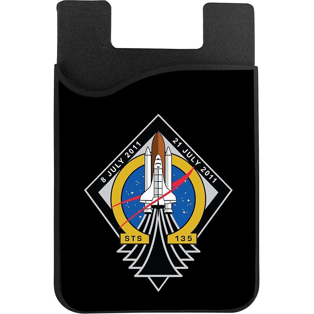 NASA STS 135 Space Shuttle Atlantis Mission Patch Phone Card Holder Black 5.5cm x 8.5cm