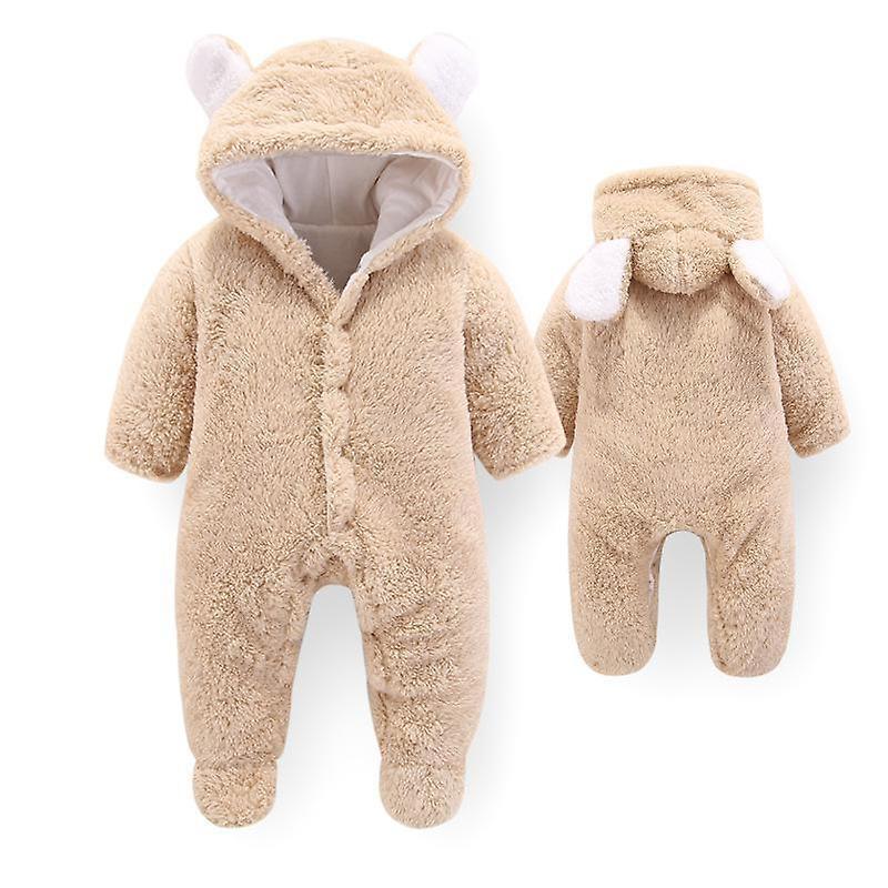 Slowmoose Soft Warm Hooded Rompers For Newborn 12M