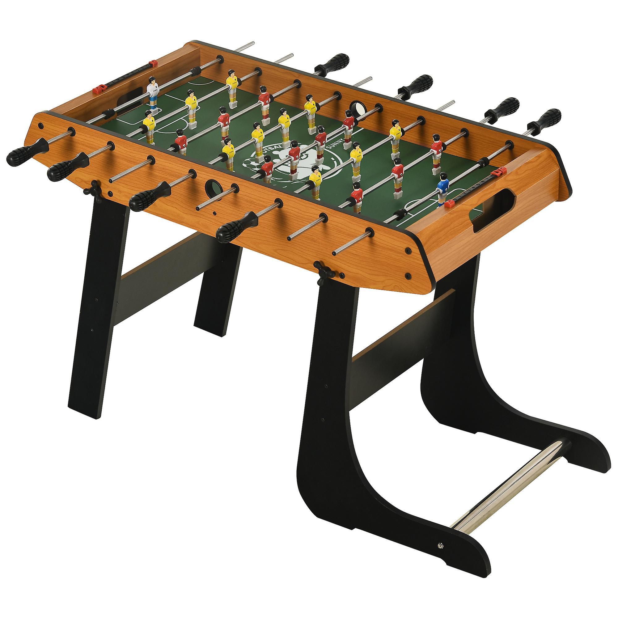 HOMCOM Folding Football Gaming Table Mini Foosball Soccer Table, Family Fun