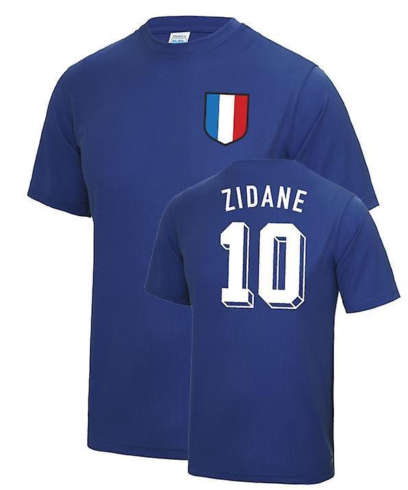 Soccer Tees Zinedine Zidane France WC Football T Shirt - Blue SB 4/5yrs (104-110cm)