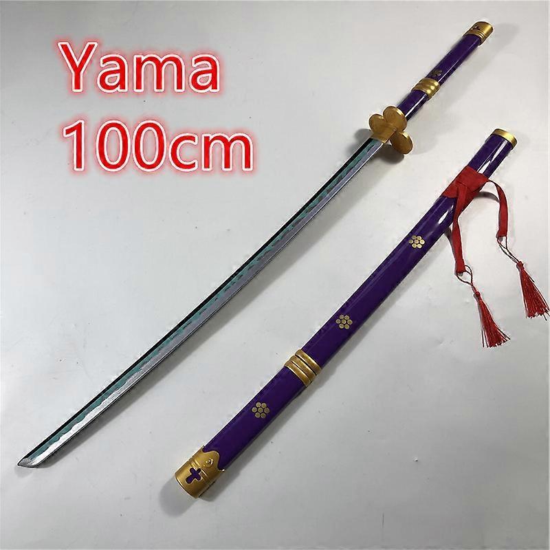 Redkid Anime Cosplay Yama Sword 100cm Weapon Armed Katana Espada Wood Ninja Knife Samurai Sword Prop Toys For Teens Yama Purple 100cm