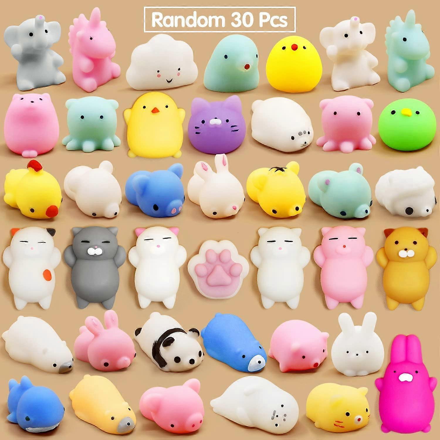 Ubiuo Mochi Squishy Toys, 30 Pcs Mini Squishy Party Favors for kids Animal Squishies Stress Relief Toys Cat Panda Unicorn Squishy Squeeze Toys Kawa...