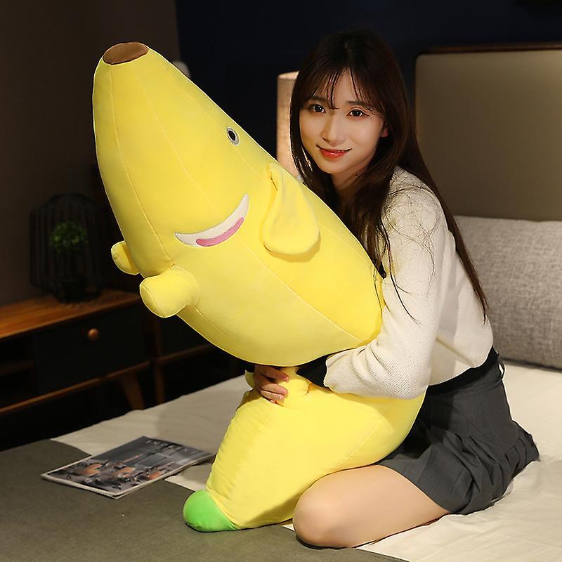 Yosicl 120cm Cartoon Banana Dog Plush Toy Soft Fruit Banana Plush Pillow Soft Kids Baby Doll Home Decoration Christmas Creative Gift 80cm