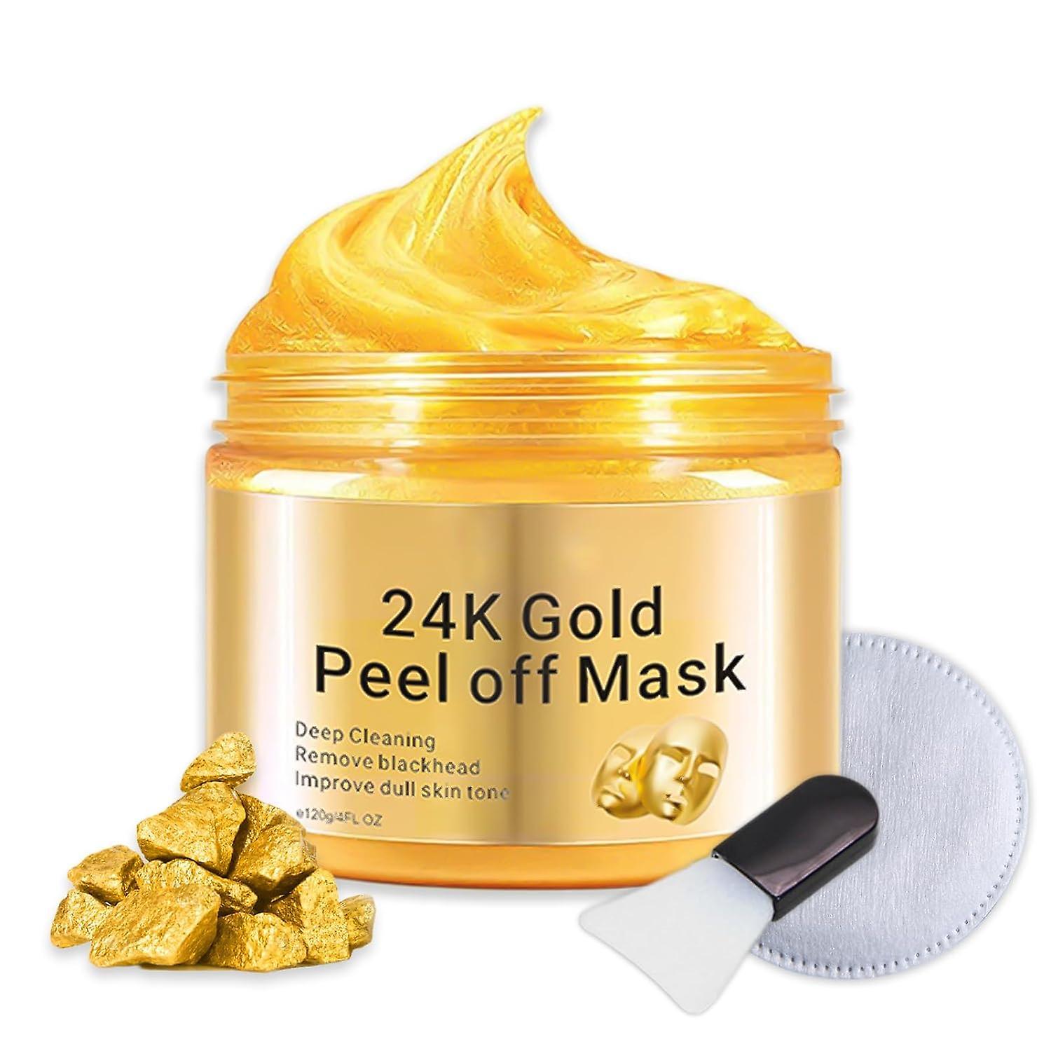 Frusde 24k Gold Peel Off Mask, Anti-wrinkle Anti Ageing Face Mask For All Skin Types, Gold Foil Peel Off Mask, Rejuvenating For Radiant Face Masks ...