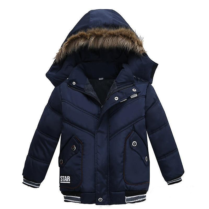 Slowmoose Winter Baby Cotton Coats And Jackets, Warm Hooded Clothes 24M / 6dark blue