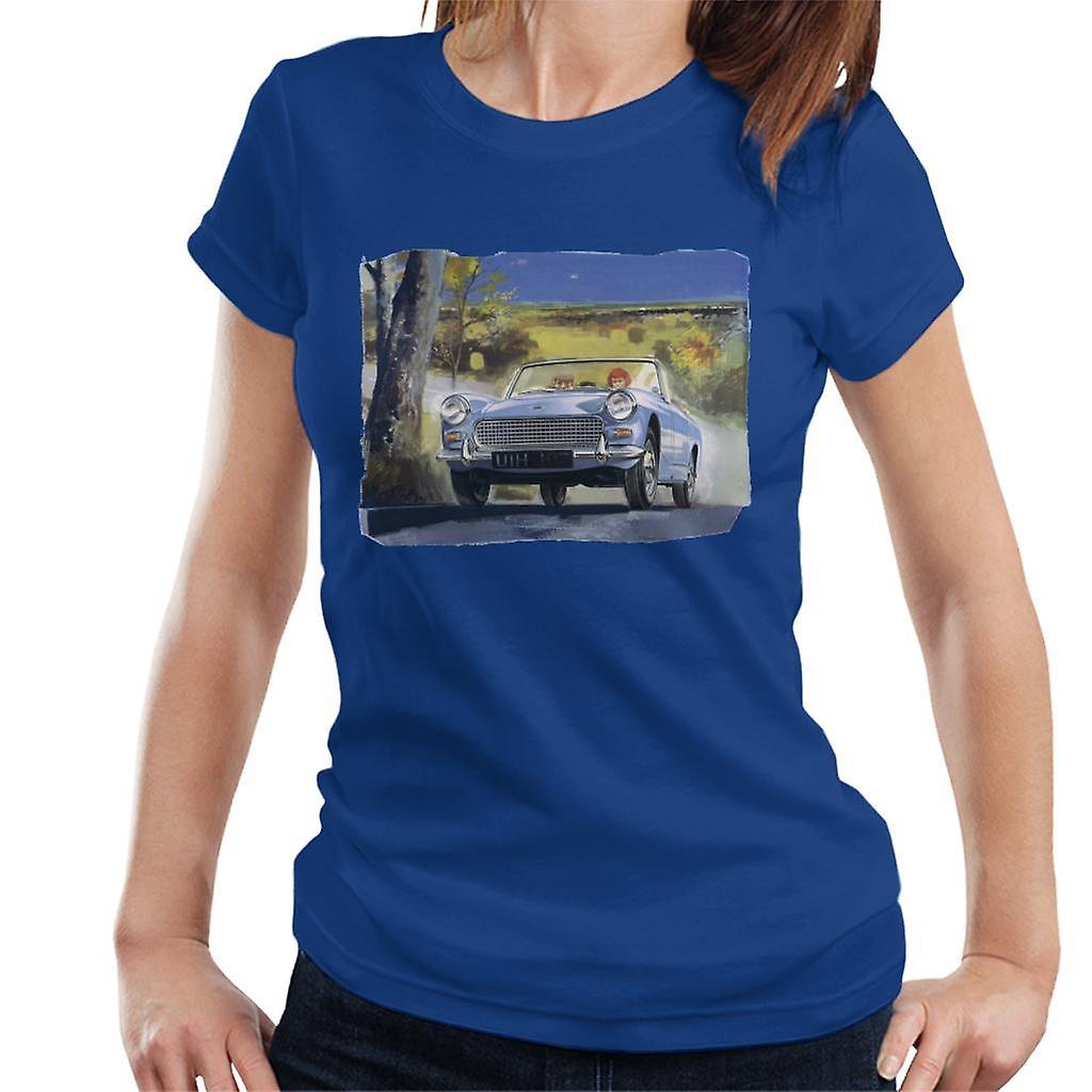 Austin Healey Countryside Background British Motor Heritage Women's T-Shirt Royal Blue XX-Large