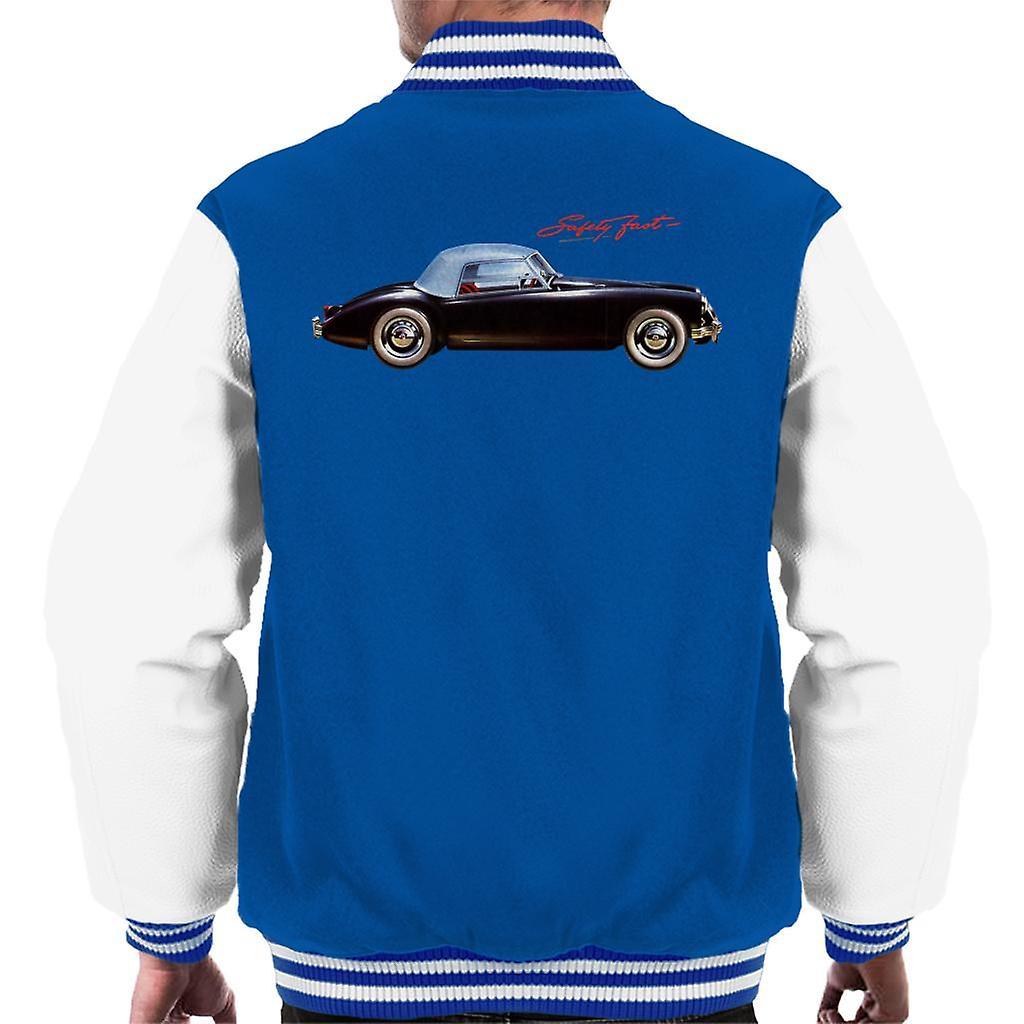 MG Safety Fast British Motor Heritage Men's Varsity Jacket Royal/White Large