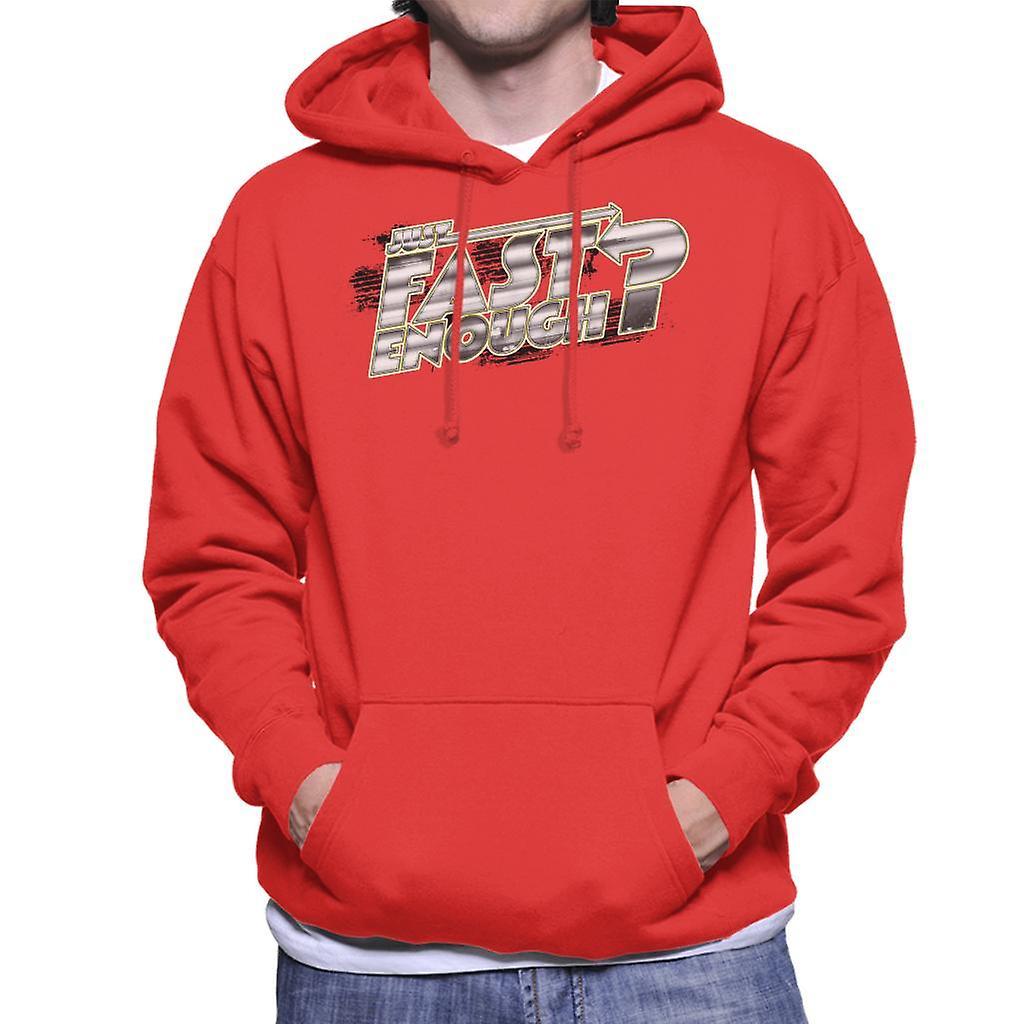 Fast & Furious Fast and Furious Just Fast Enough Chrome Text Men's Hooded Sweatshirt Red Medium