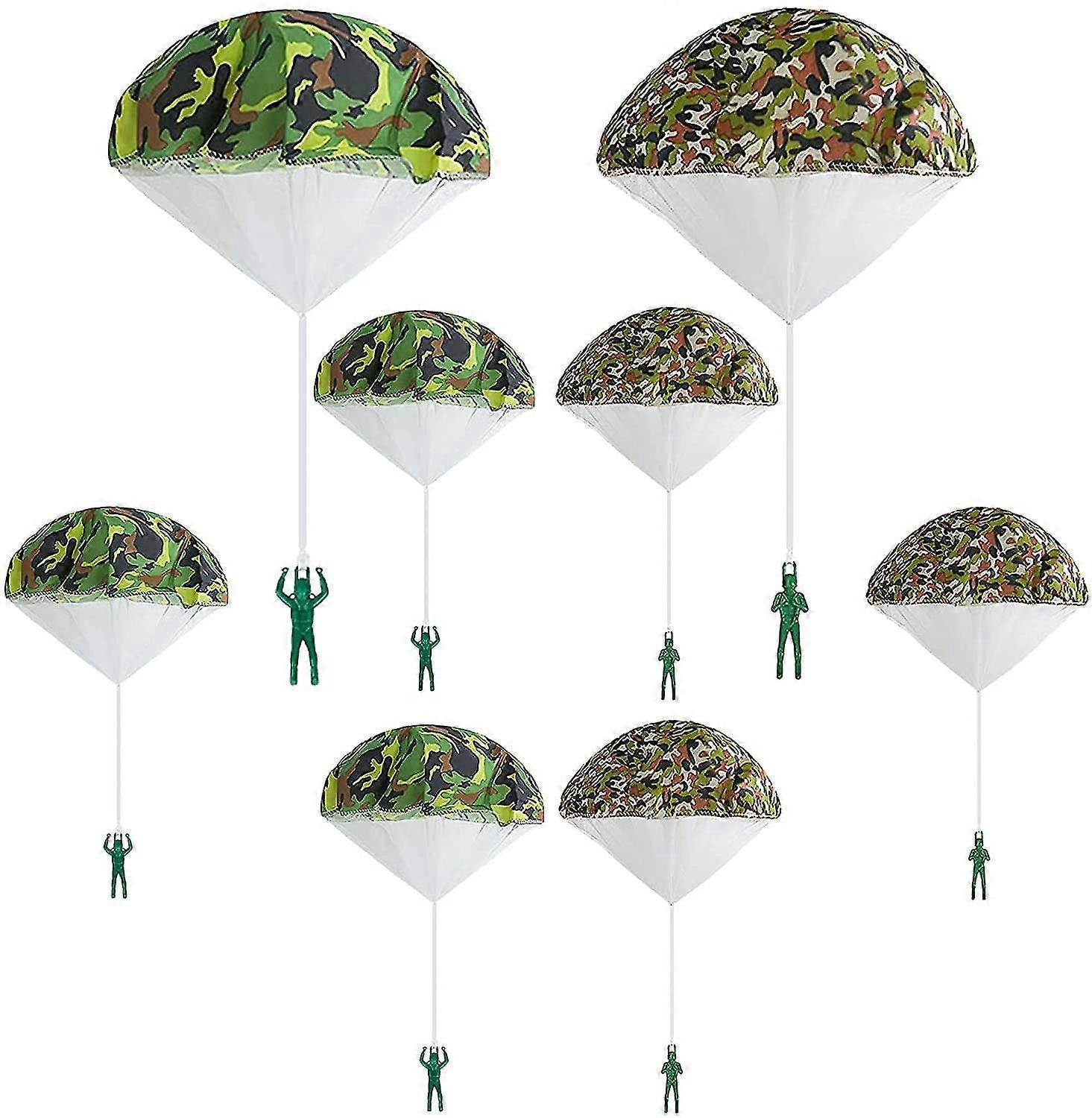 Boeyaa Camouflage Parachute Toys For Kids, Hand Dropped Parachute Toys, Outdoor Toys For Kids (8 Pack)