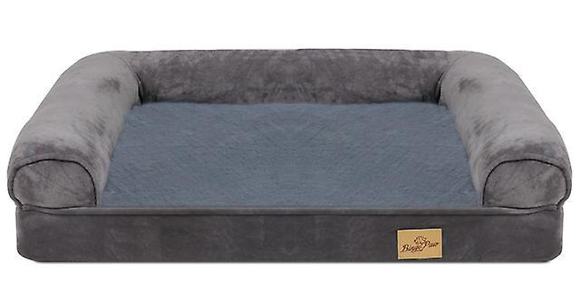 Bingopaw Waterproof Orthopedic Dog Bed Warm Pet Lounger With Washable Cover Gray 80x60x18cm