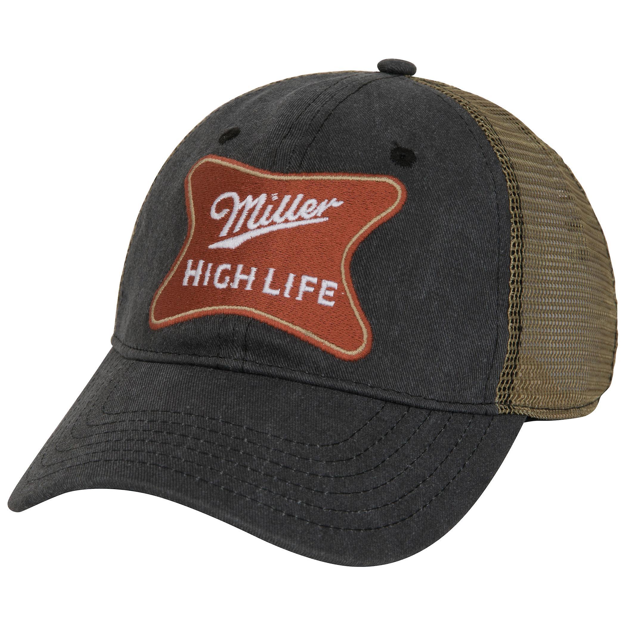 Beers Miller High Life Mesh Snapback Hat Black