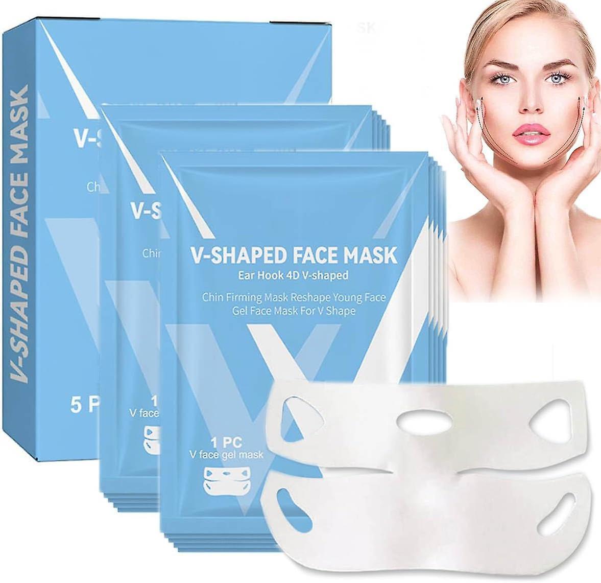 Frusde Double Chin Mask, Lifting Face Mask, Double Chin Lift Mask, V-shaped Face Mask, Chin Firming Mask 2 Box - 10pcs