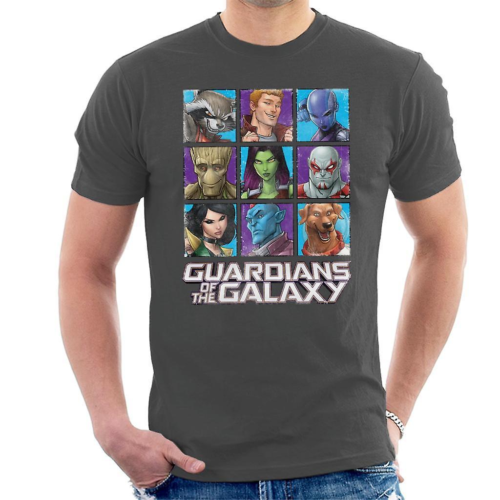 Marvel Guardians Of The Galaxy Extended Crew Men's T-Shirt Charcoal XX-Large