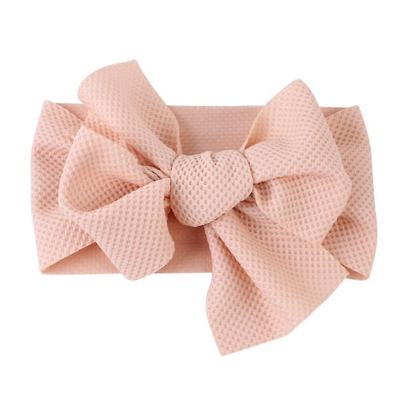 Slowmoose Elastic Bow Knot Design, Headband For Baby- Hair Accessories Peach