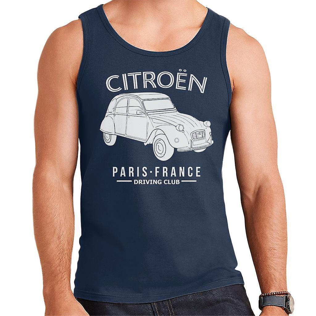 Citro�n Citroen Driving Club White 2CV Paris France Men's Vest Navy Blue Medium