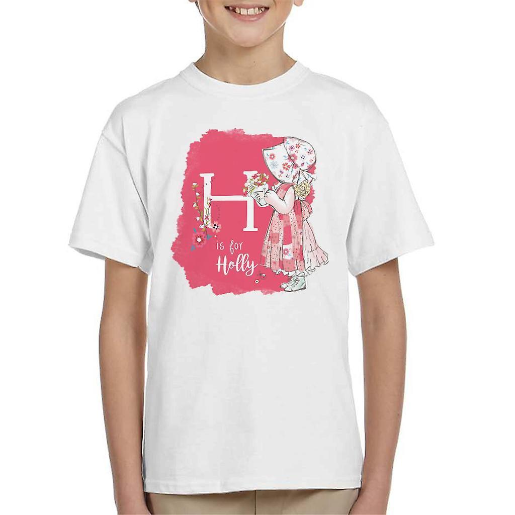 Holly Hobbie H Is For Holly Kid's T-Shirt White X-Large (12-13 yrs)