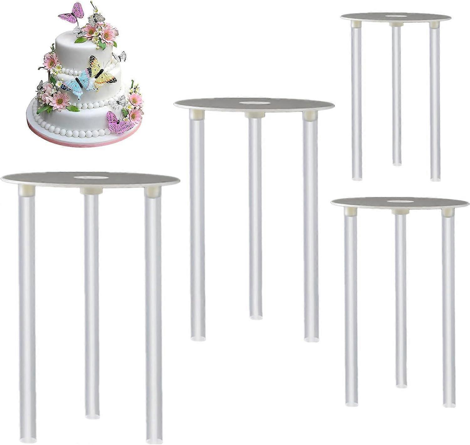 Shenzhenshileidakejimaoyiyouxiangongsi Cake Tier Supports,4 Pcs Reusable 9/12/16/20cm Cake Boards and 12 Pcs Cake Dowels for Tiered Cakes Construct...