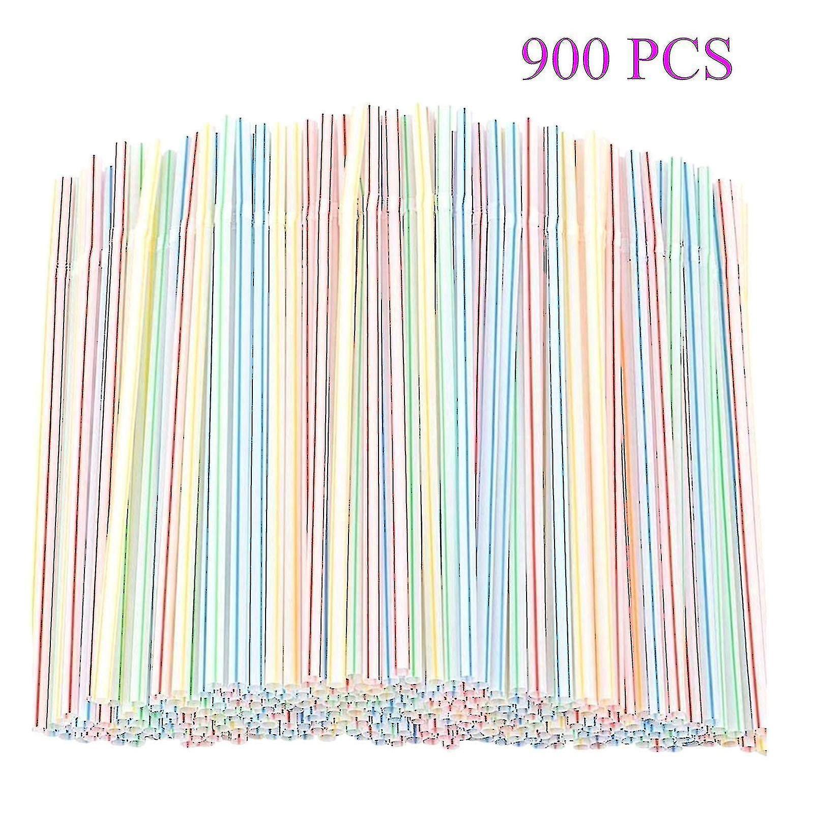 Bosheng 900pcs Plastic Disposable Straws For Parties/bar/beverage Shops/home Straws