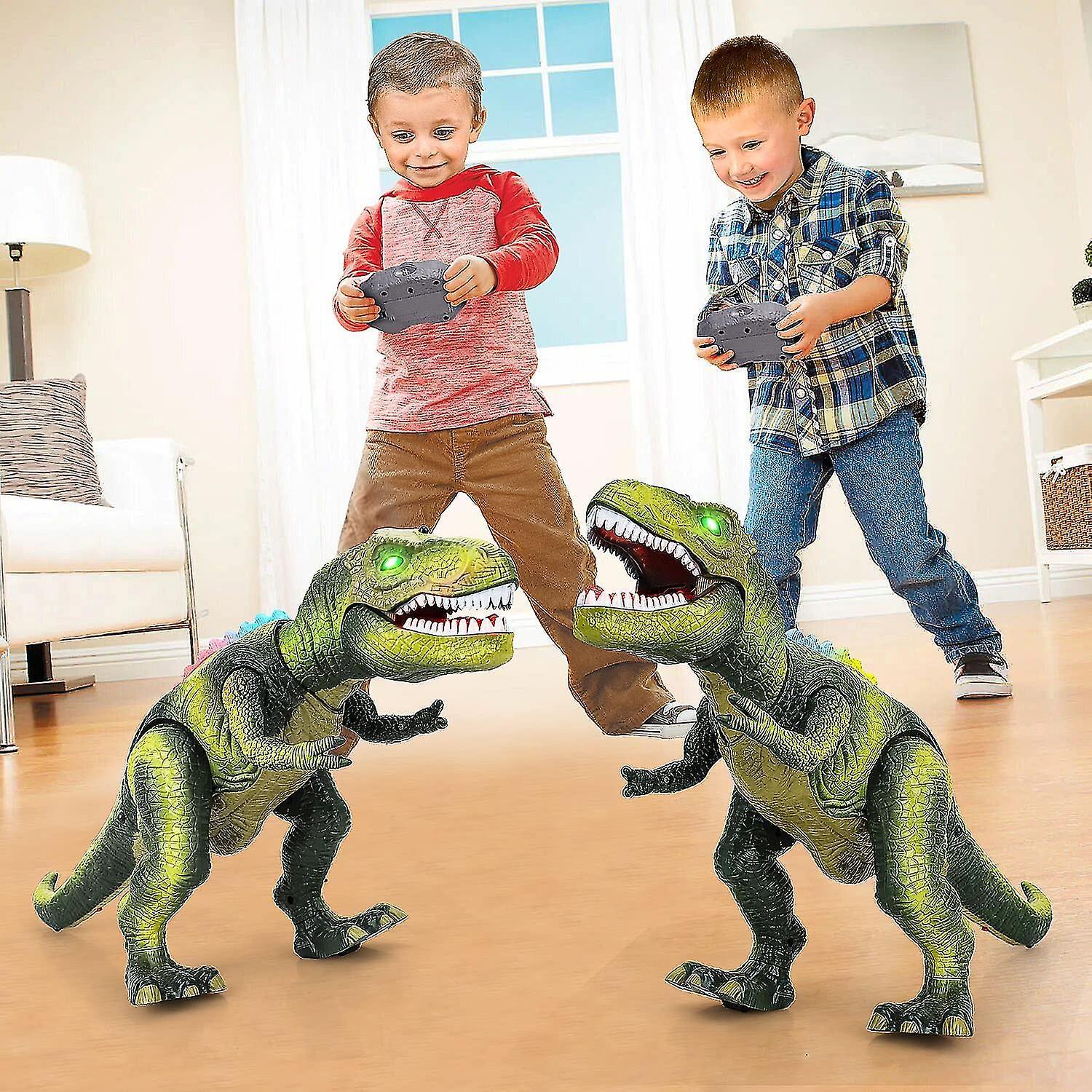 Remote Control Dinosaur Toys For Kids Light Up And Realistic Roaring Sound Tyrannosaurus Rex Toys Dinosaur Robot Toys For Kids Boys Girls Xixi Green