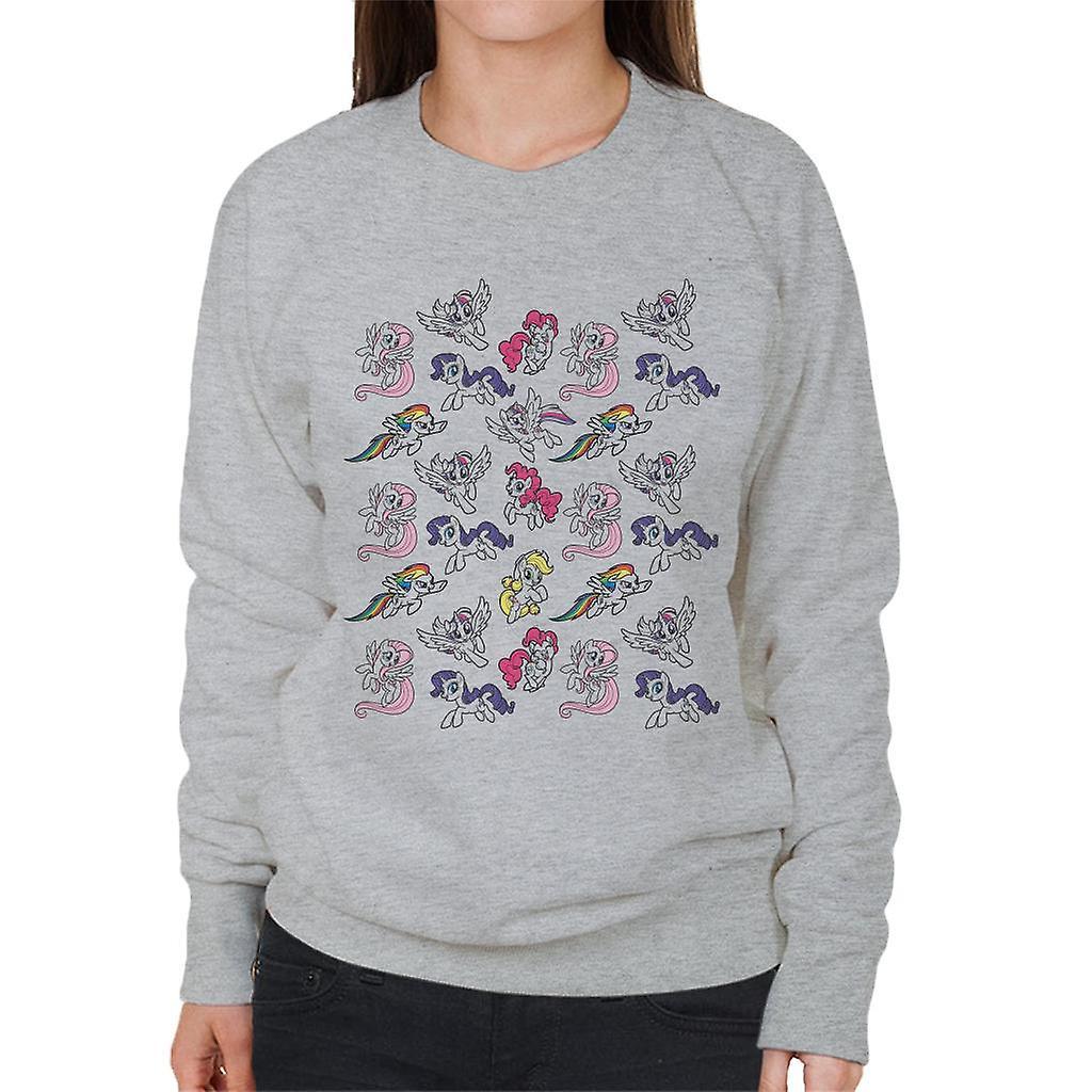 My Little Pony Flying Montage Women's Sweatshirt Heather Grey XX-Large