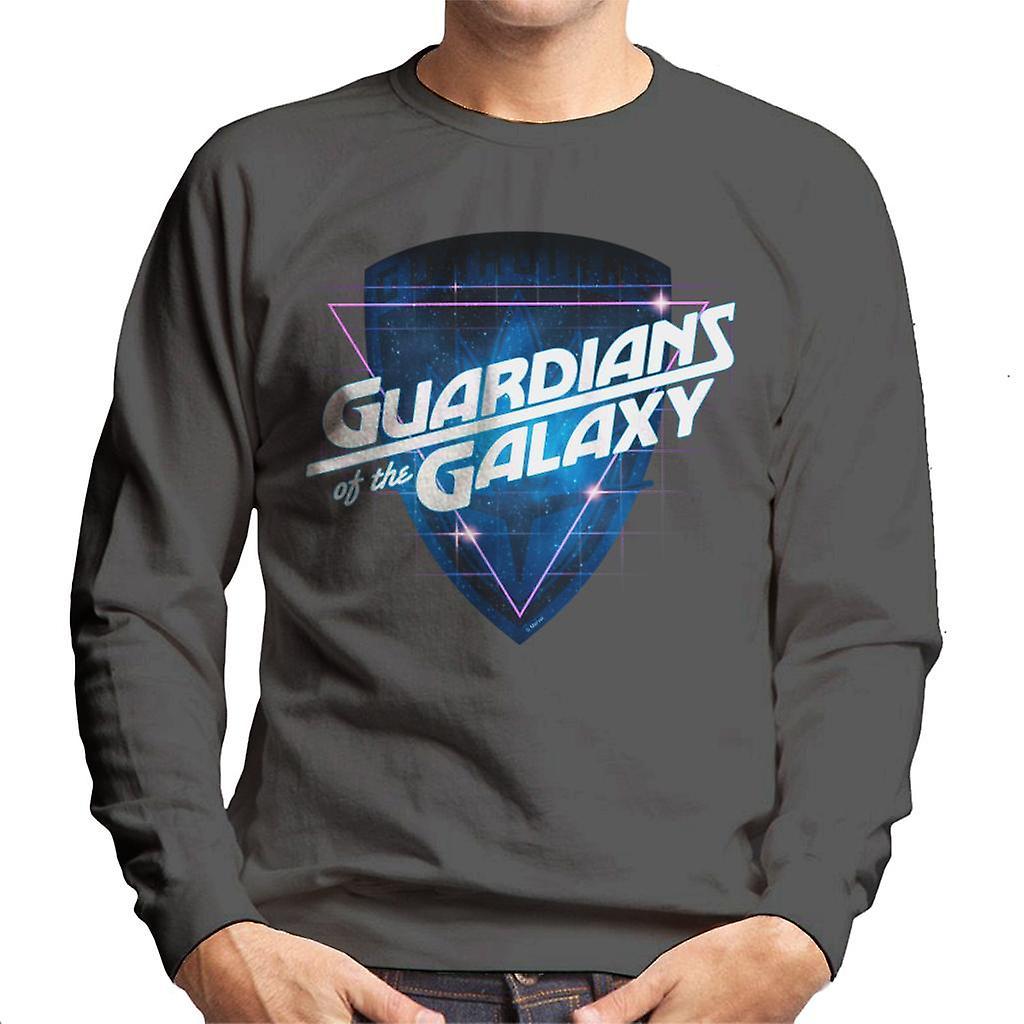 Marvel Guardians Of The Galaxy Retro Wave Logo Men's Sweatshirt Charcoal XX-Large