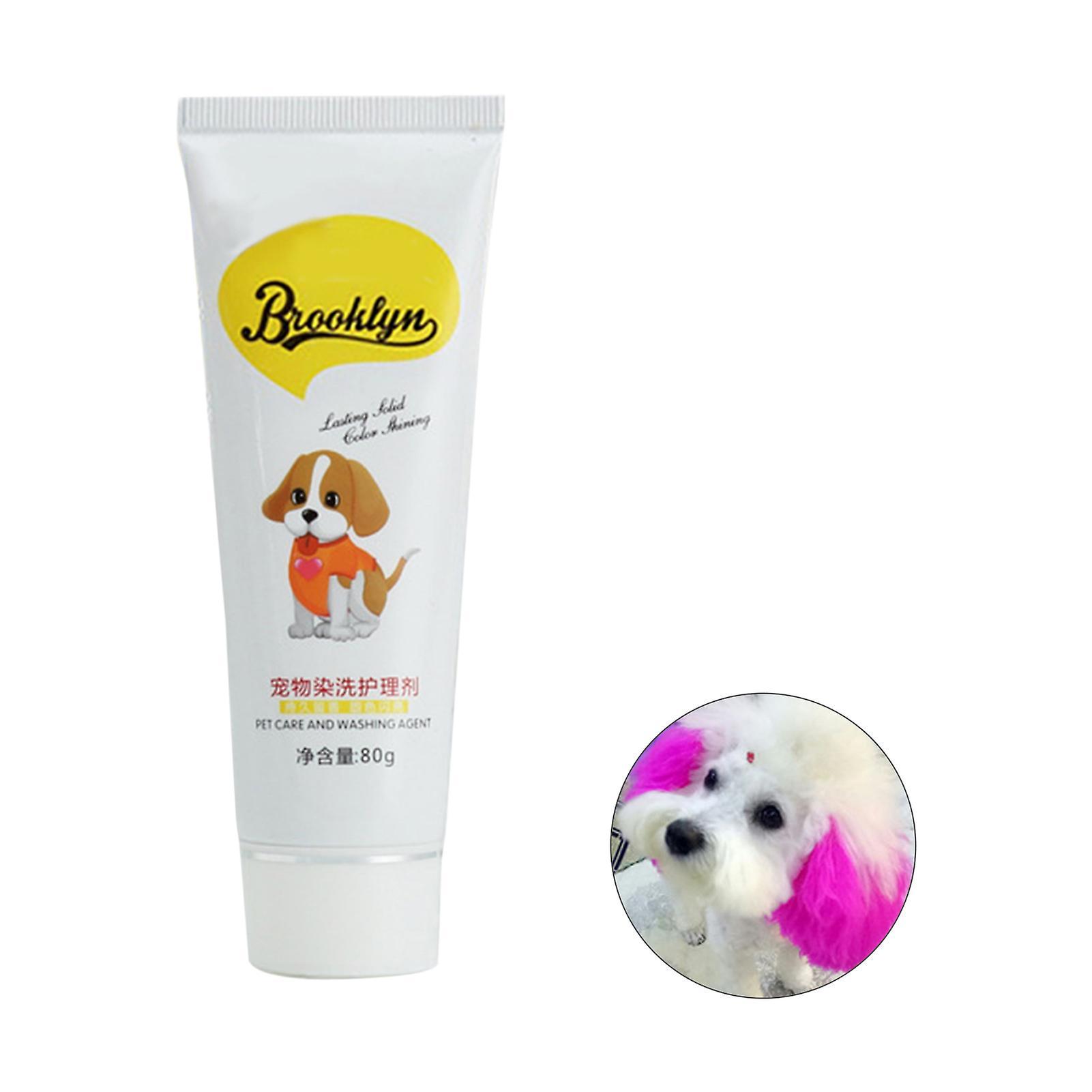 Bluethy 80g Semi Permanent Pet Dye Cream High Pigmented Colorful Dog Hair Bright Coloring Dyestuff Pigment Supplies Pink