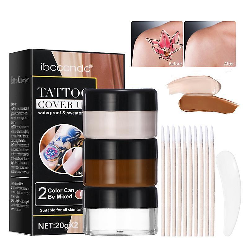 Yesfit Tattoo Cover Up, Tattoo Cover Up Makeup Waterproof, 2 Colors Waterproof Concealer