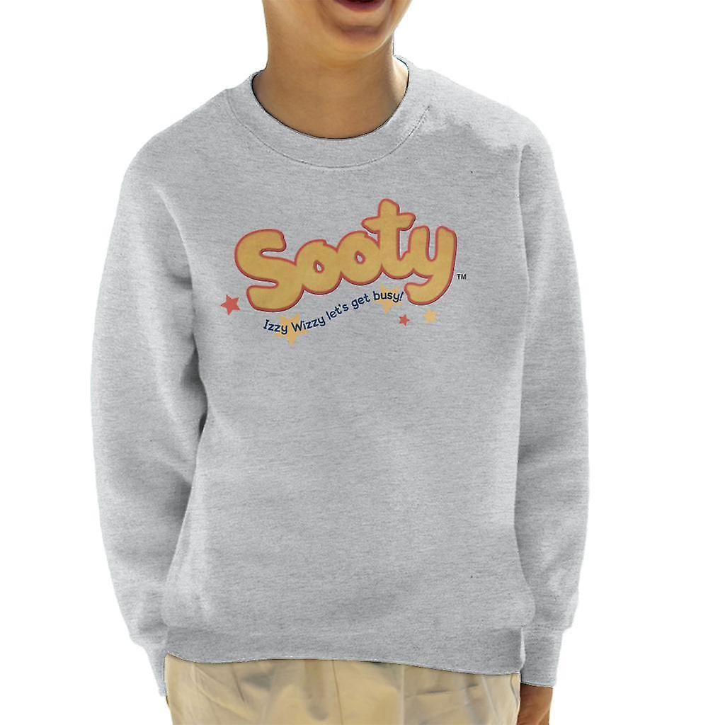 Sooty Text Logo Izzy Wizzy Kid's Sweatshirt Heather Grey Medium (7-8 yrs)