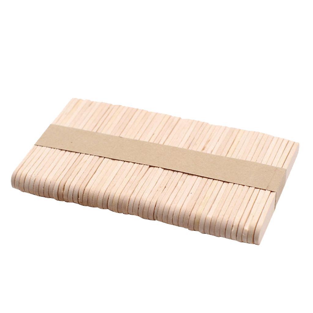 Shency 50 Pcs Sticks Ice Cream Sticks Natural Wood Popsicle DIY Sticks G