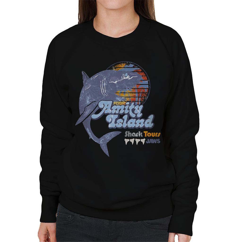 Jaws Amity Island Shark Tours Logo Women's Sweatshirt Black Small