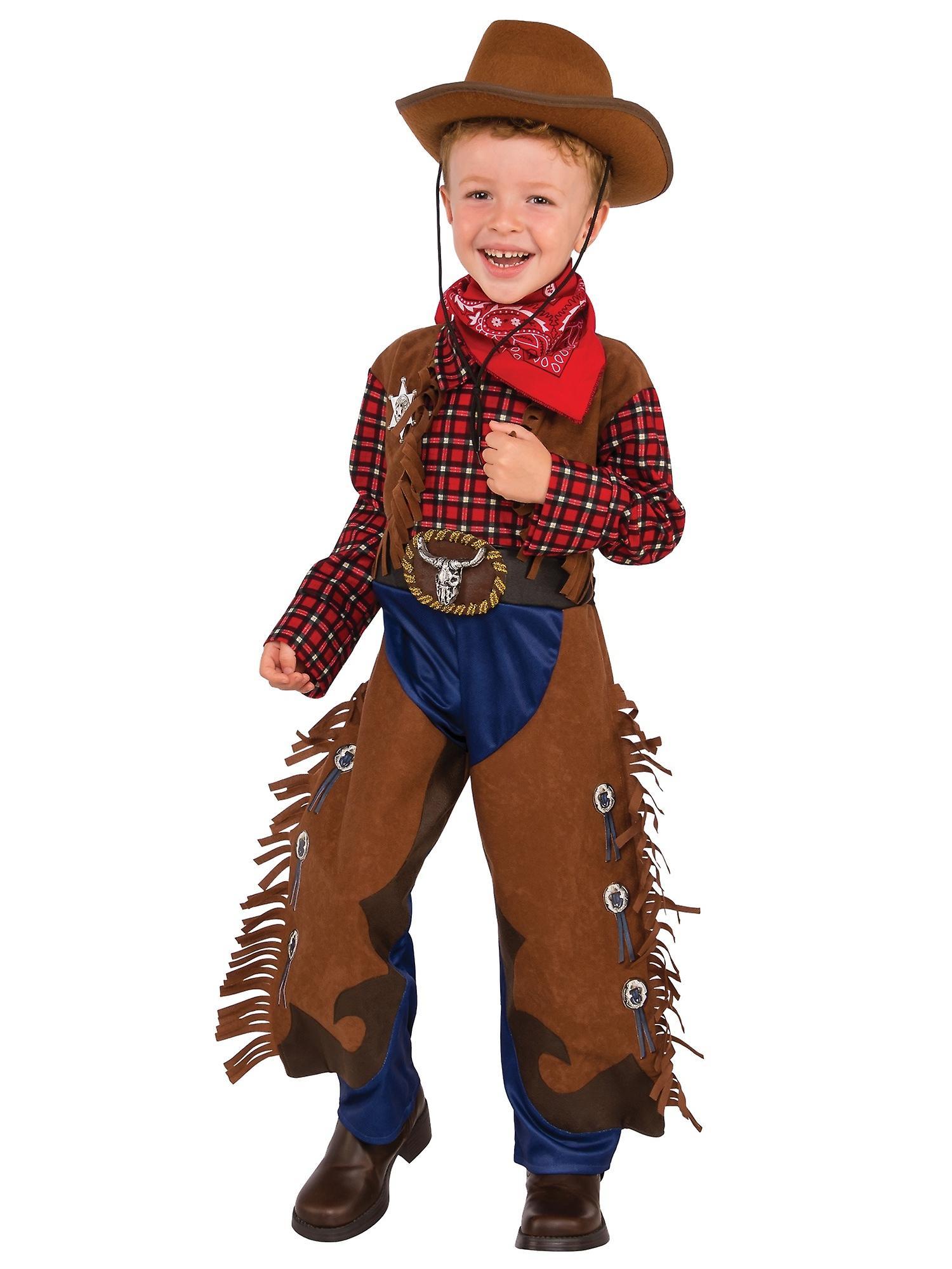 Rubie's Little Wrangler Cowboy Rodeo Western Gunslinger Toddler Boys Costume 2-4 Brown Toddler (2-4)