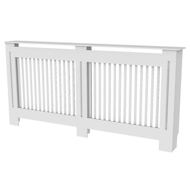 Unho 92cm Tall Large Radiator Cover Vertical Cabinet Mdf Grill Shelf White 172x19x92cm