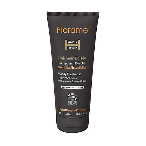 Florame Men's Organic Woody Freshness Shower Shampoo 200 ml of cream