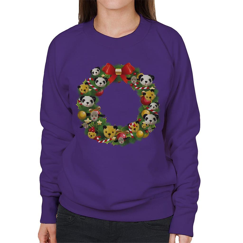 Sooty Christmas Wreath Women's Sweatshirt Purple XX-Large