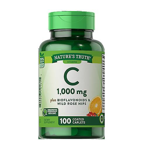 Sundance Nature's Truth Vitamin C Plus Bioflavonoids & Wild Rose Hips Coated Caplets, 1000 Mg, 100 Tabs (Pack of 1)