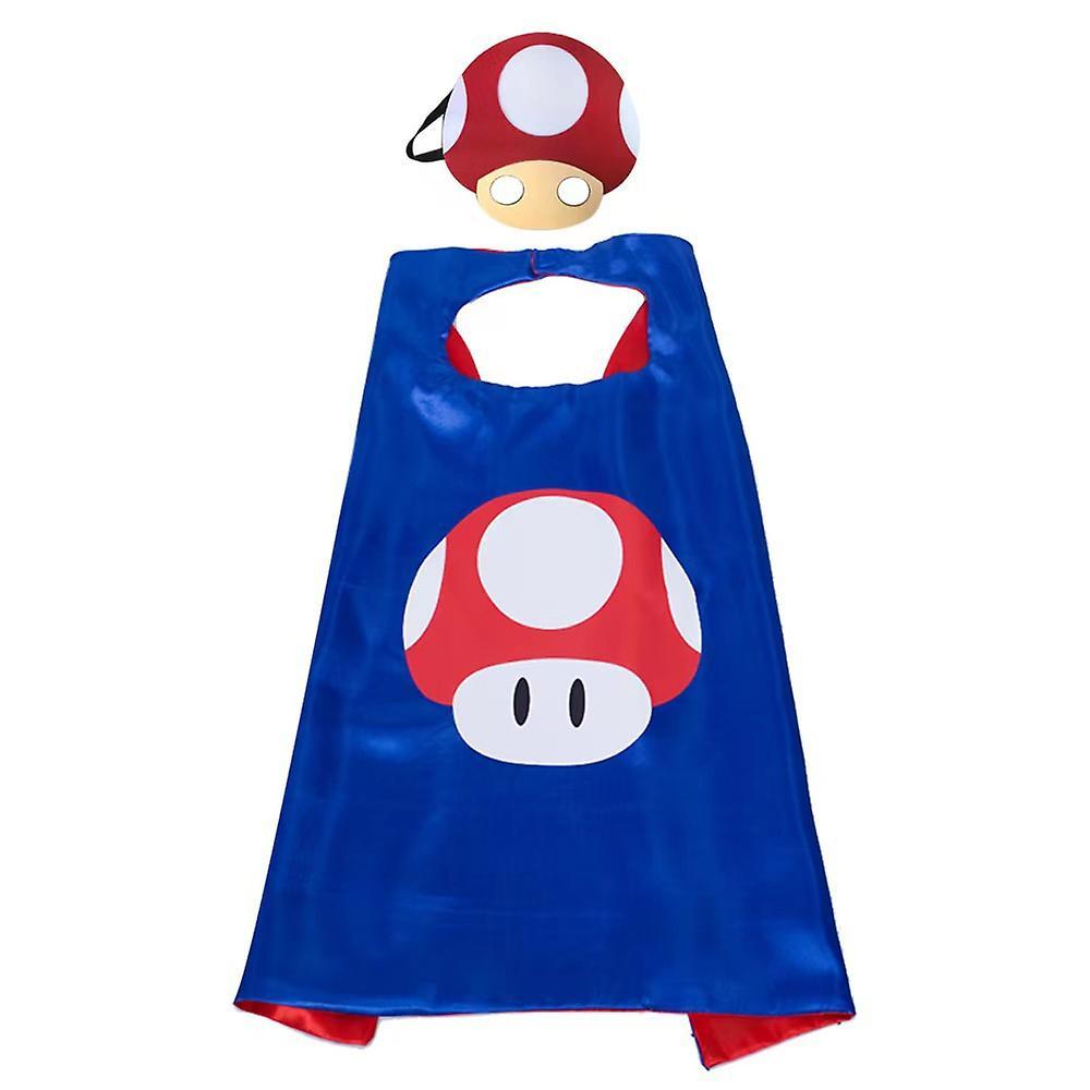 Manchalk Super Mario Bros Cosplay Costume Accessories Cloak & Blindfold Halloween Party Fancy Dress Up Toad