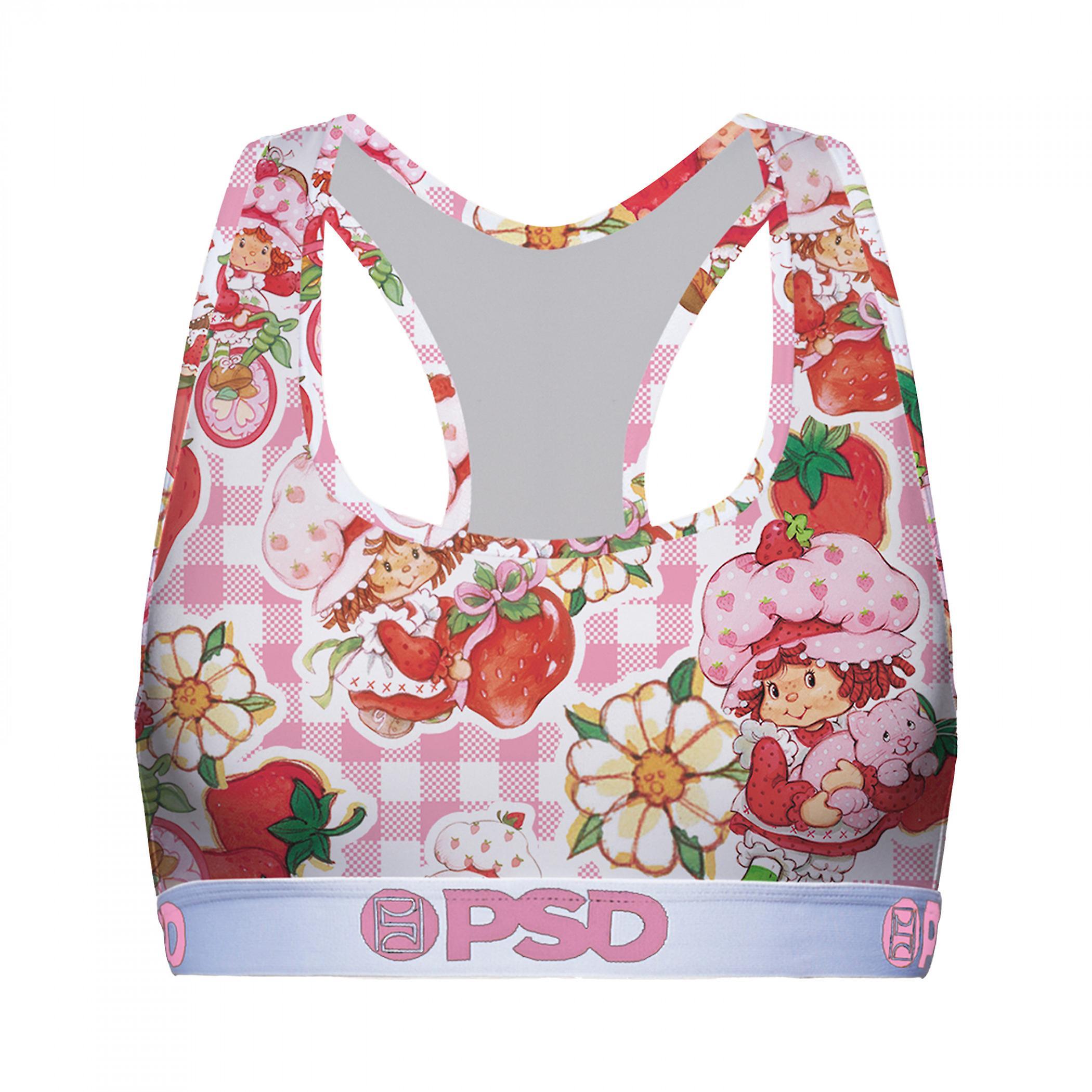 Famous Brands Strawberry Shortcake Berry Special PSD Sports Bra Pink Medium