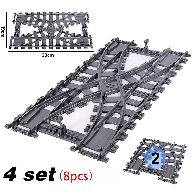 Renekton New City Trains Flexible Tracks Soft Straight Curved Rails Switch Building Block Creative Models Railways Toys For Kids Gifts Train Tracks...