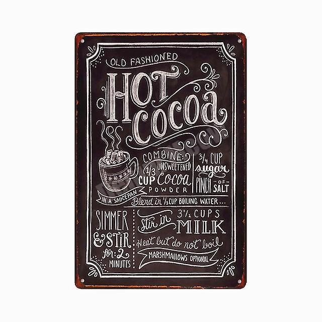 Slowmoose Hot Cocoa Sweet Tea Time Vintage Metal Tin Signs For Wall Art Painting - Wall 20x30cm / L